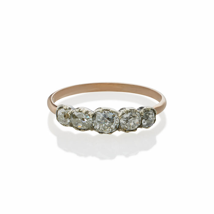 AN ANTIQUE GEORGIAN DIAMOND RING in yellow gold and silv… | Drouot.com